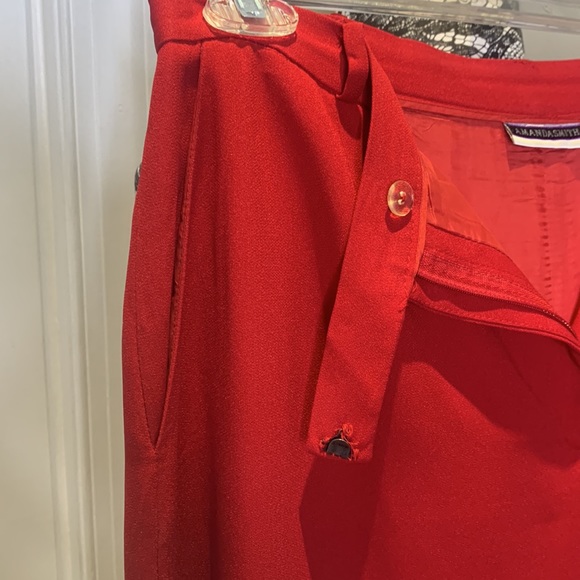 EUC Amanda Smith Red 2 Pc Long Skirt Suit, 16 - Picture 9 of 9